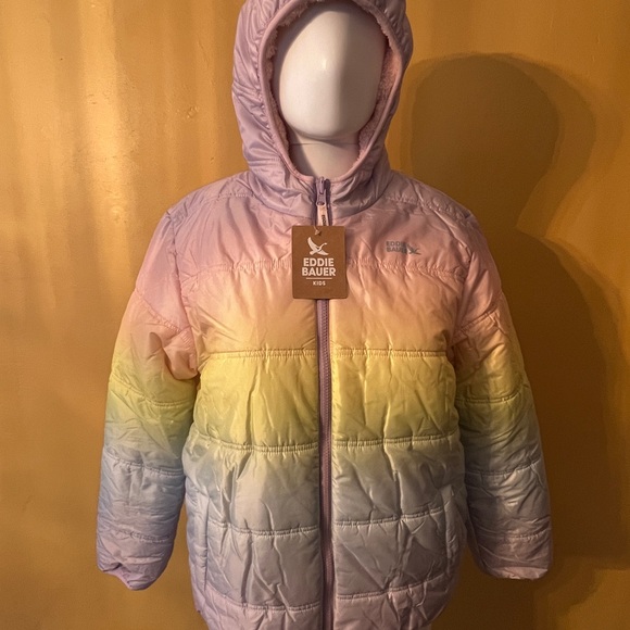 Eddie Bauer Kids Rainbow Puffer Jacket - Picture 1 of 5